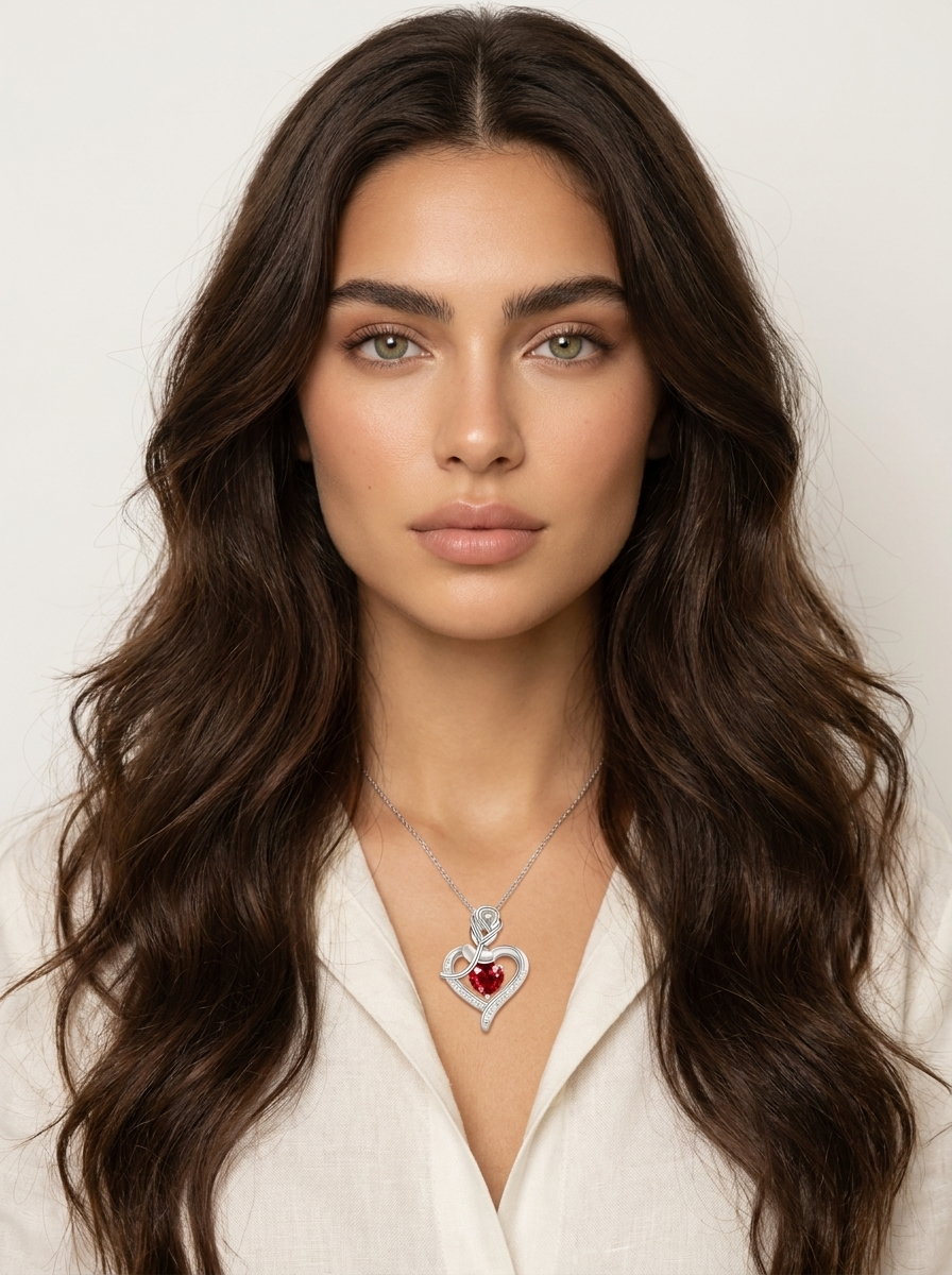 Rose Heart Crystal Necklace