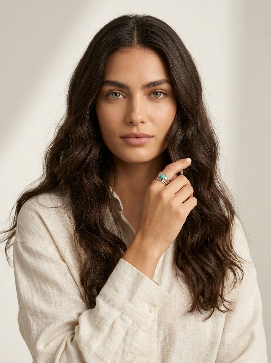 Rotating Three-Tone Gemstone Ring – Seraphine