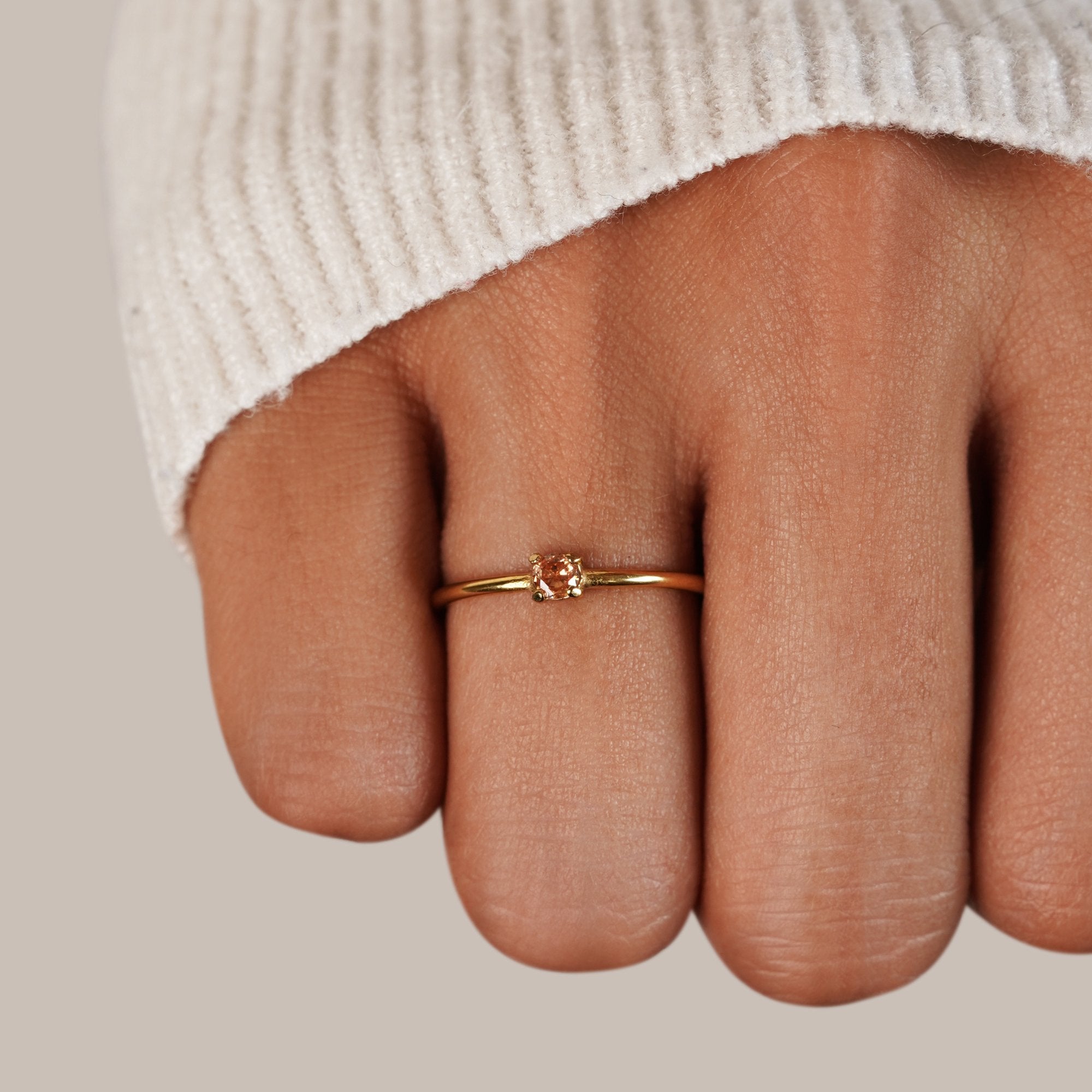 Round Birthstone Band Ring