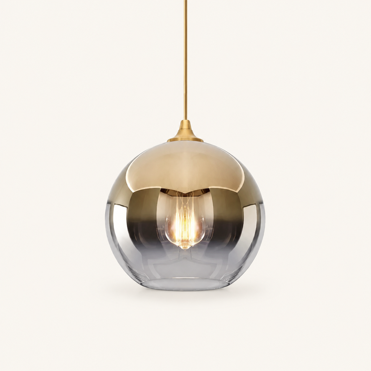Sparkling Gold Glass Globe Pendant Light