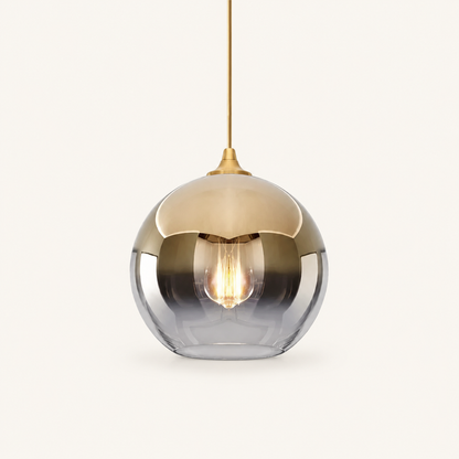 Sparkling Gold Glass Globe Pendant Light