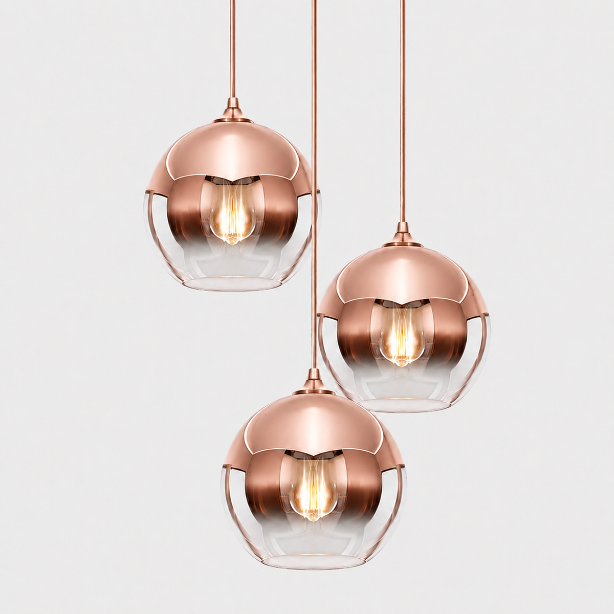 Sparkling Gold Glass Globe Pendant Light