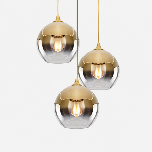 Sparkling Gold Glass Globe Pendant Light