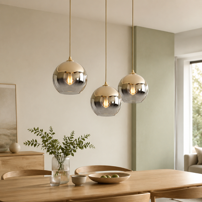 Sparkling Gold Glass Globe Pendant Light