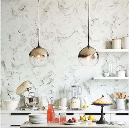 Sparkling Gold Glass Globe Pendant Light