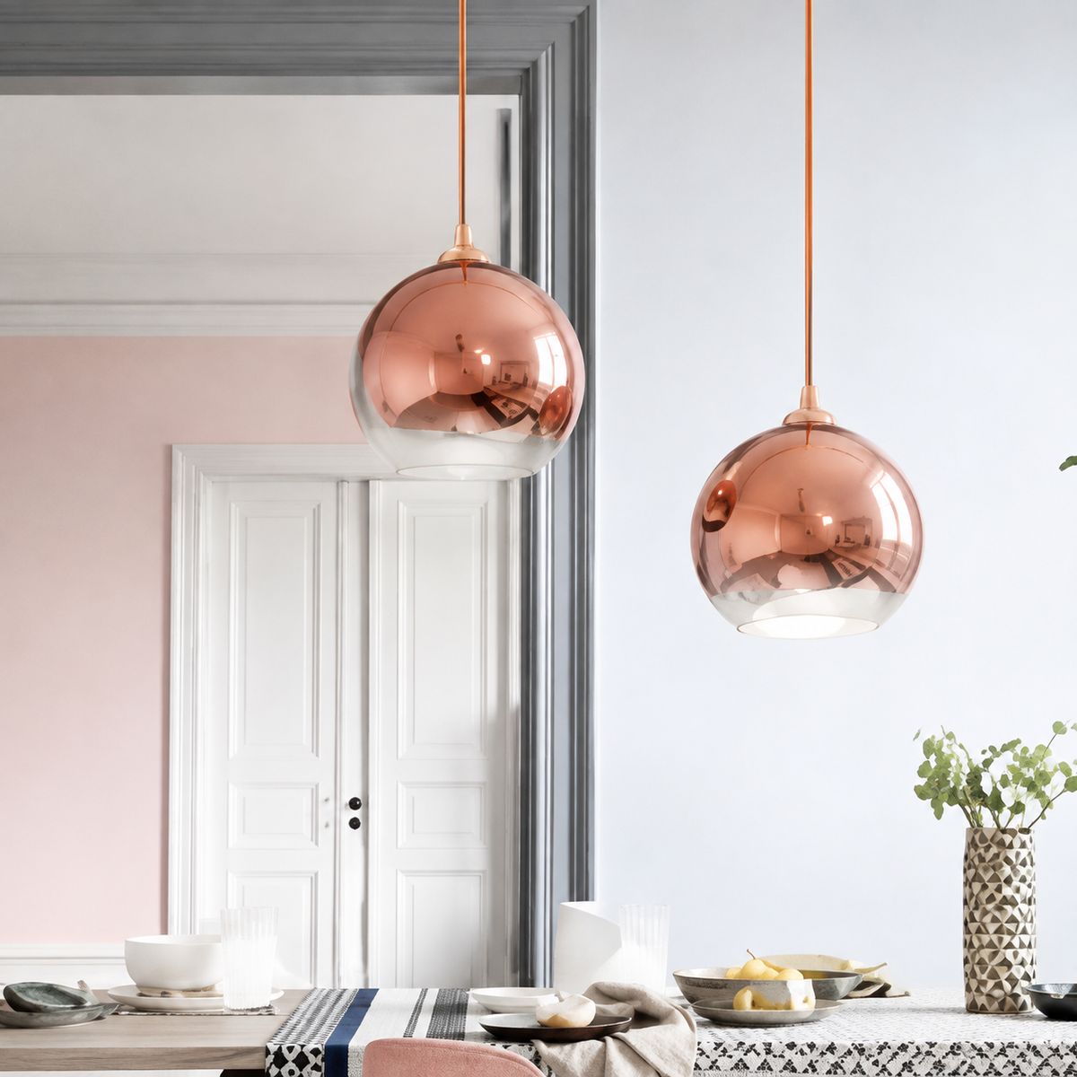 Sparkling Gold Glass Globe Pendant Light