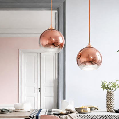 Sparkling Gold Glass Globe Pendant Light