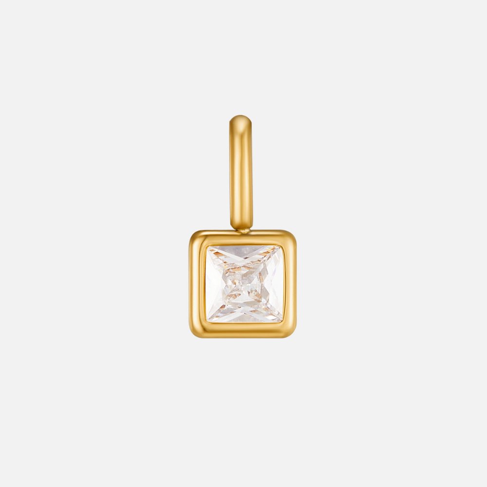 Square Gem Pendant Necklace