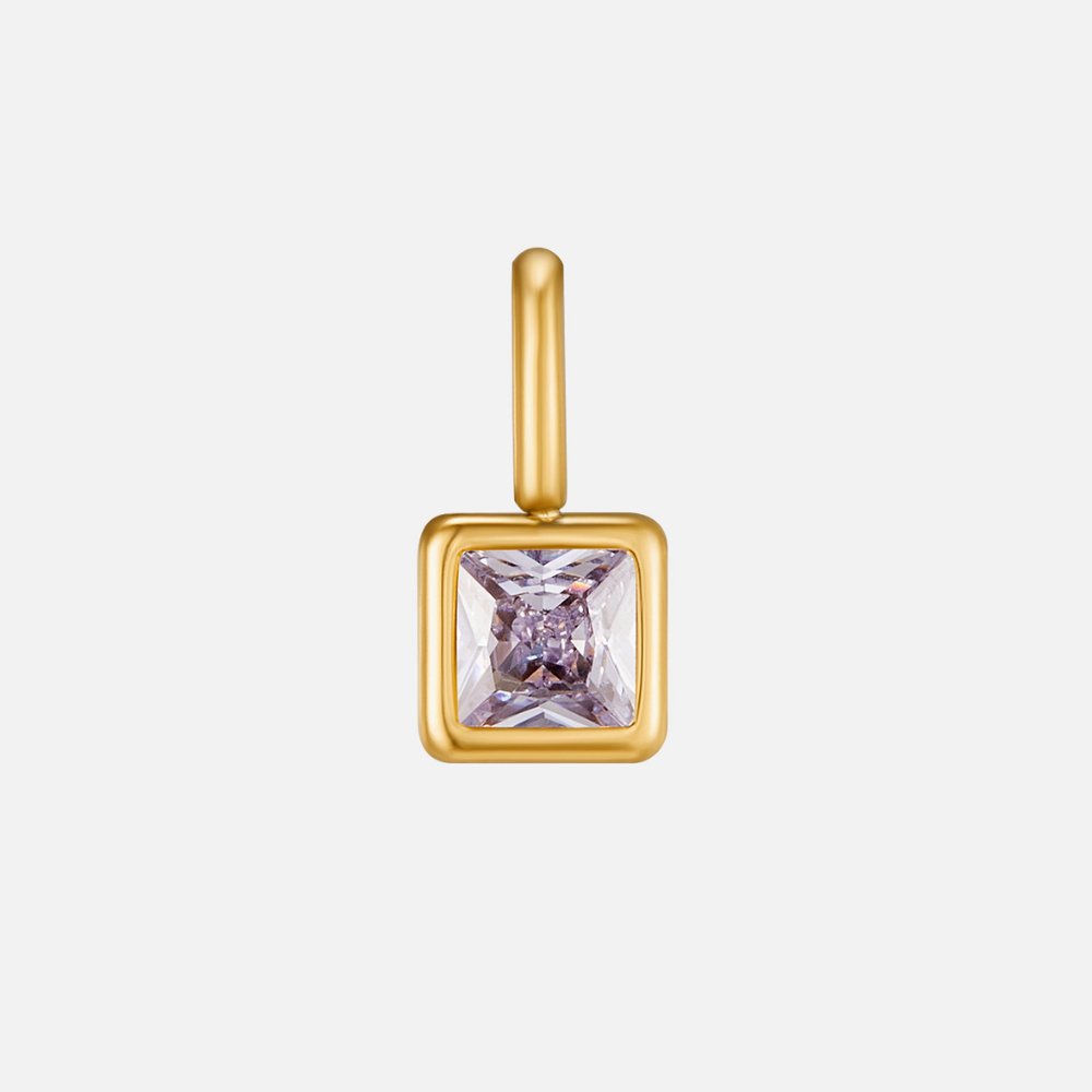 Square Gem Pendant Necklace