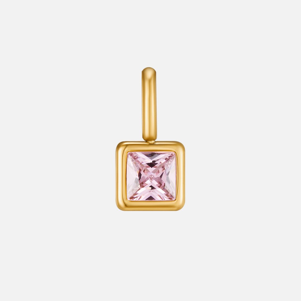 Square Gem Pendant Necklace