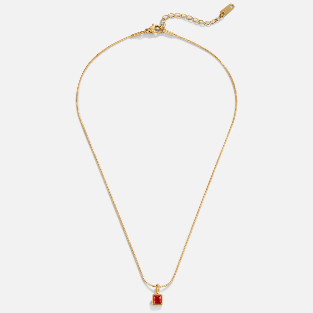 Square Gem Pendant Necklace