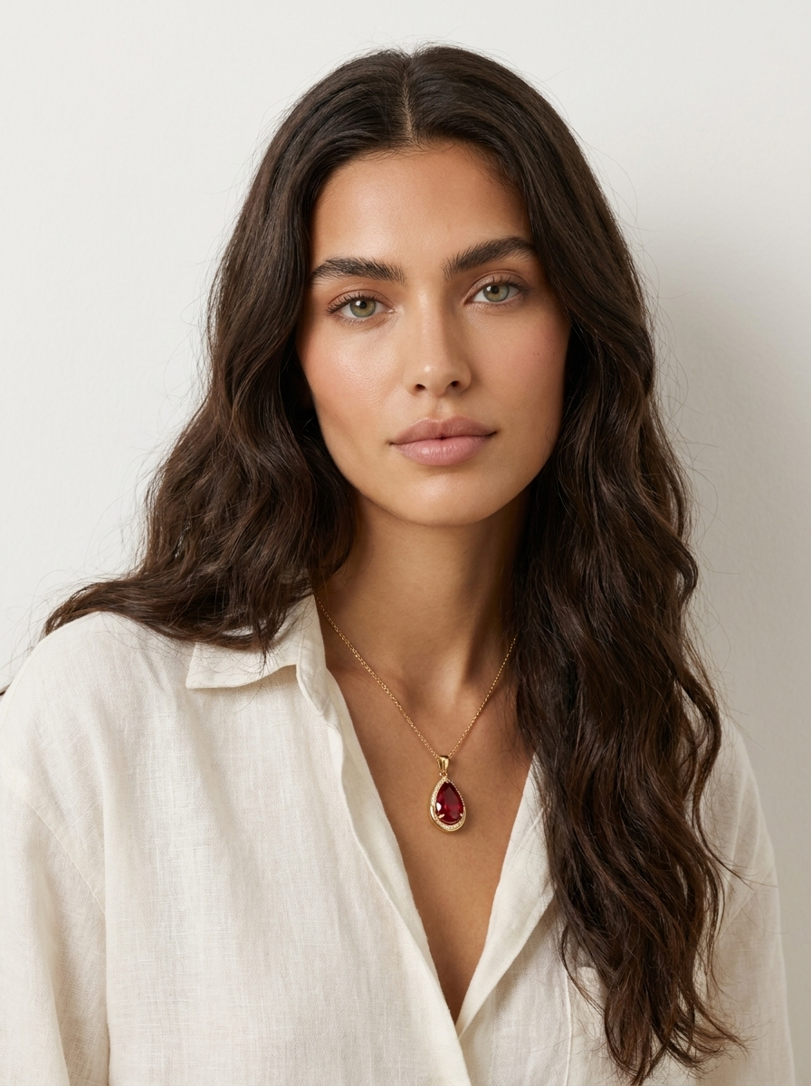 Teardrop Crystal Pendant Necklace