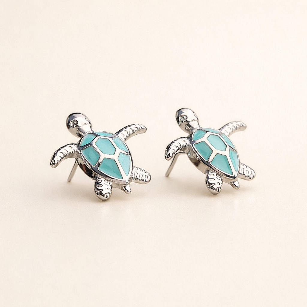 Turquoise Turtle Stud Earrings