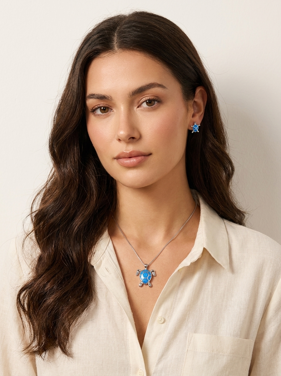Turtle Pendant Jewellery Set