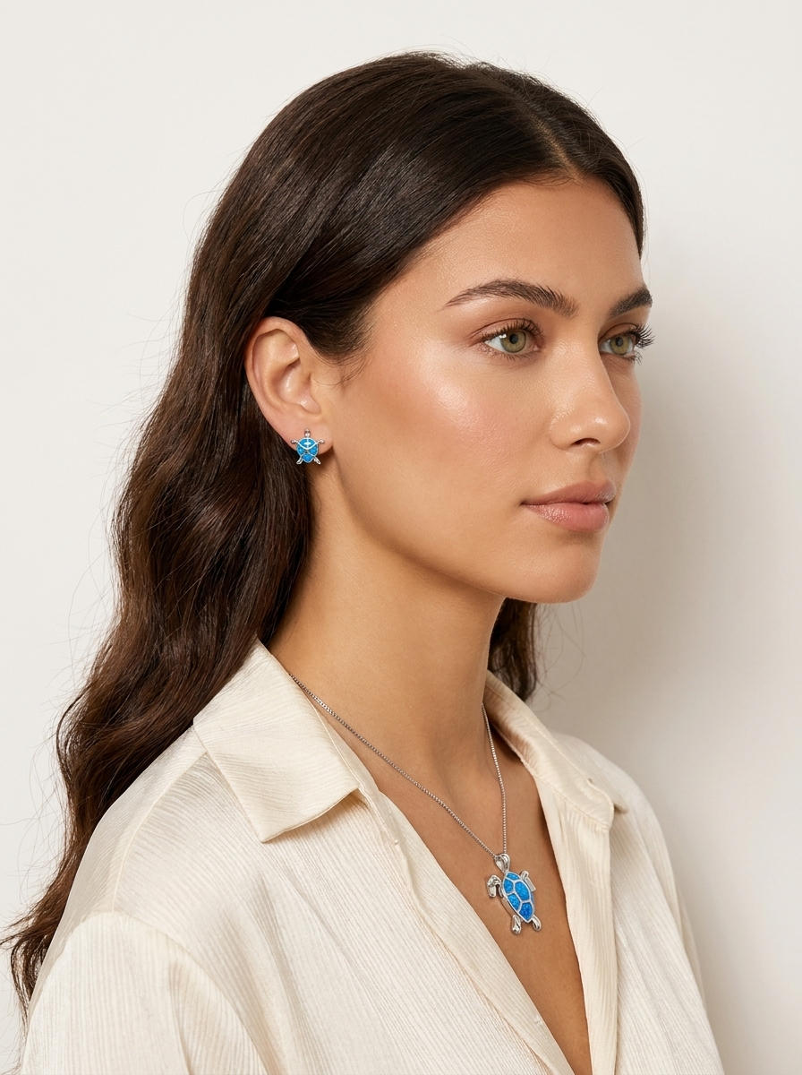 Turtle Pendant Jewellery Set