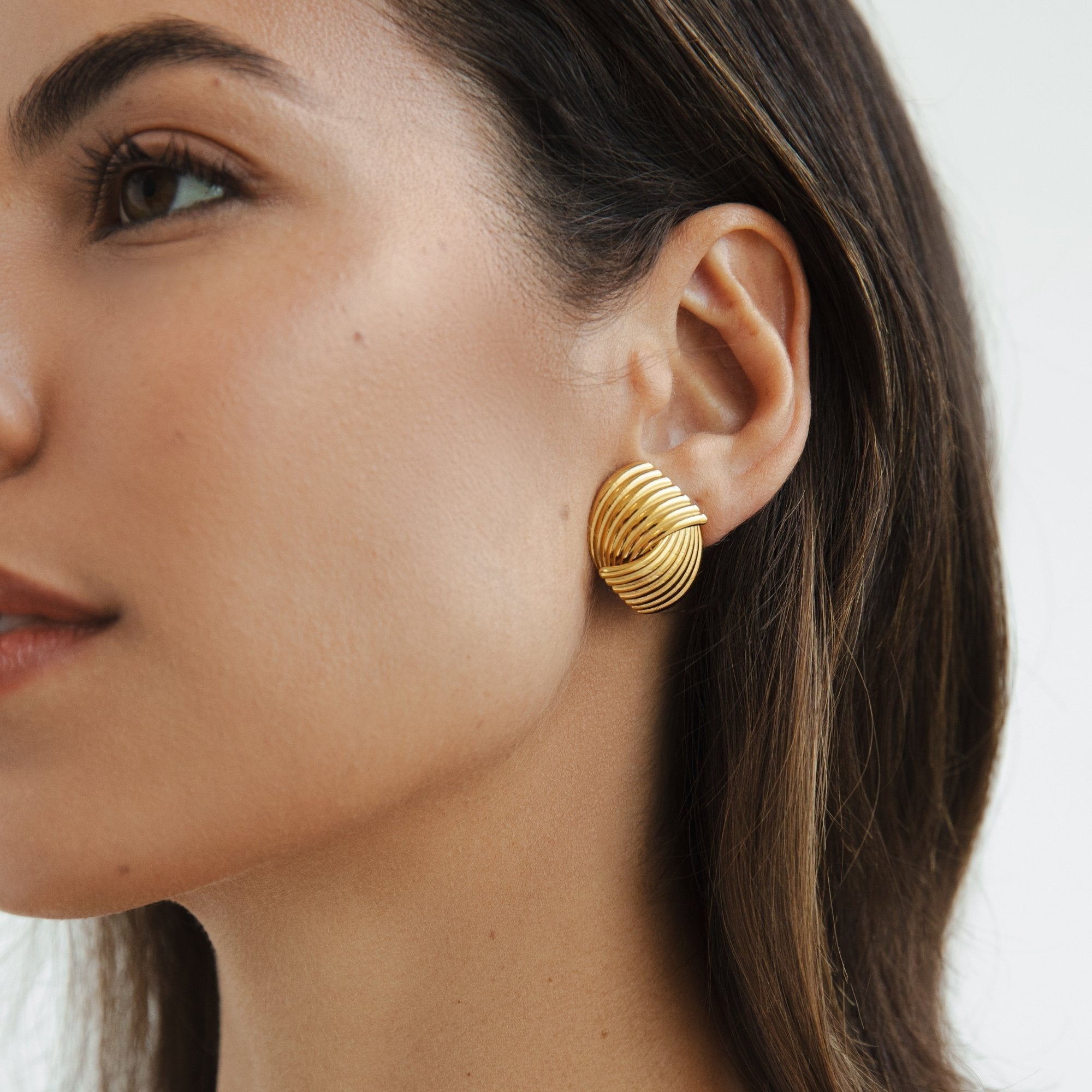 Twisted Gold Knot Stud Earrings