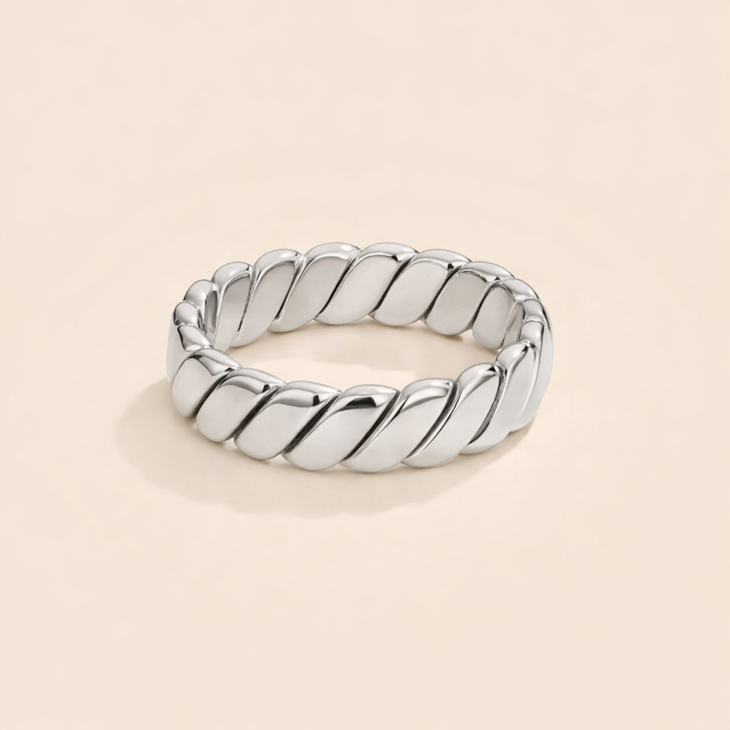 Twisted Silver Band Ring
