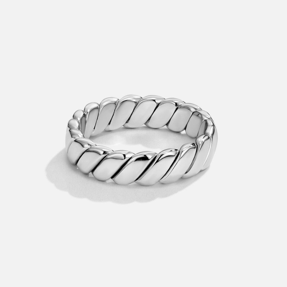 Twisted Silver Band Ring