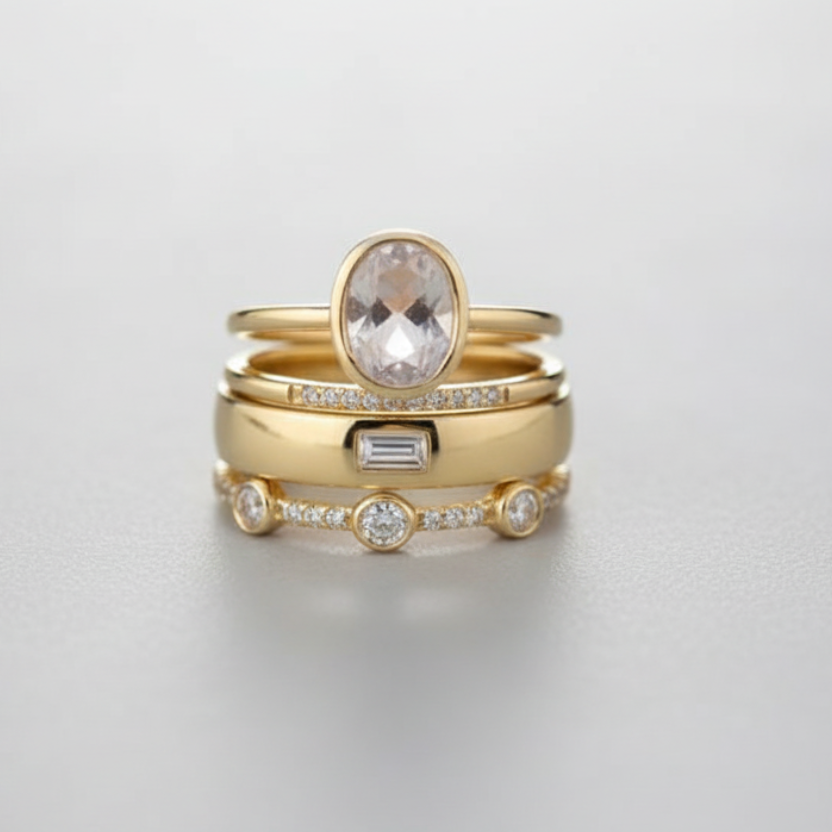 Vintage Gold-Toned Ring Set – Livia