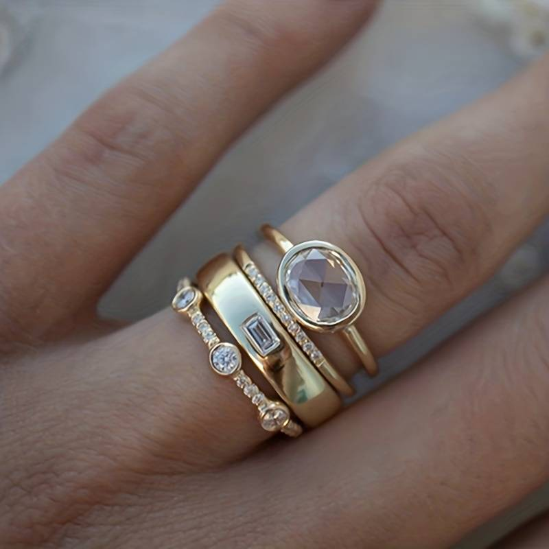 Vintage Gold-Toned Ring Set – Livia
