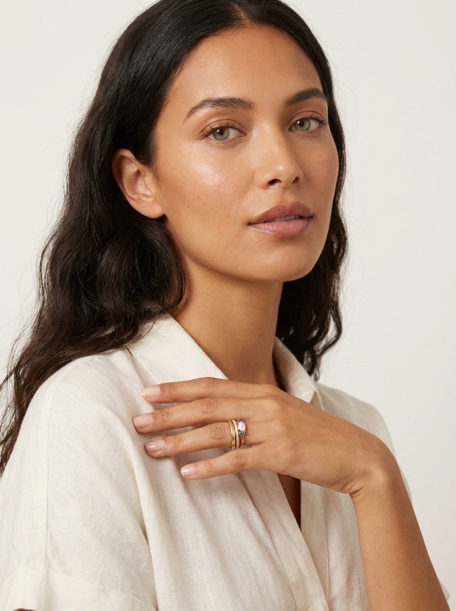 Vintage Opal Ring Set - Seraphina