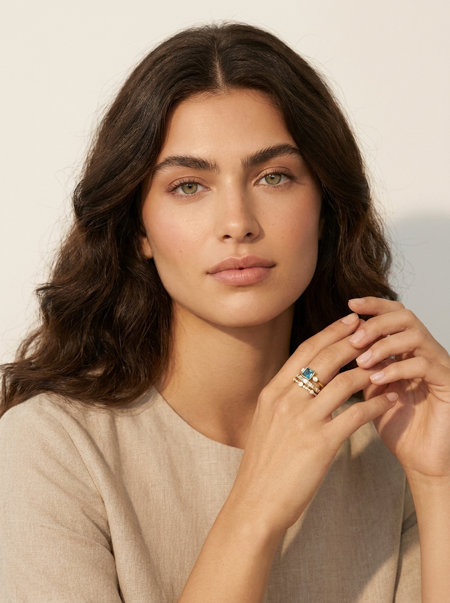 Vintage Sapphire Ring Set - Vivienne