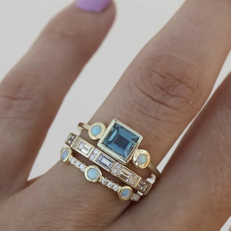 Vintage Sapphire Ring Set - Vivienne