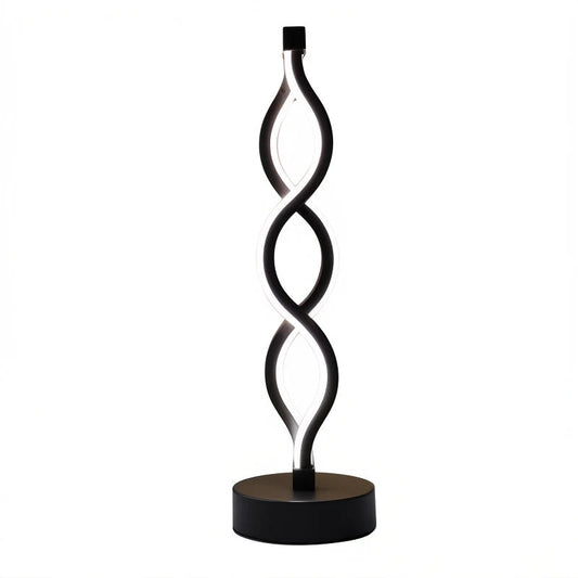 Dimmable spiral LED table lamp in black