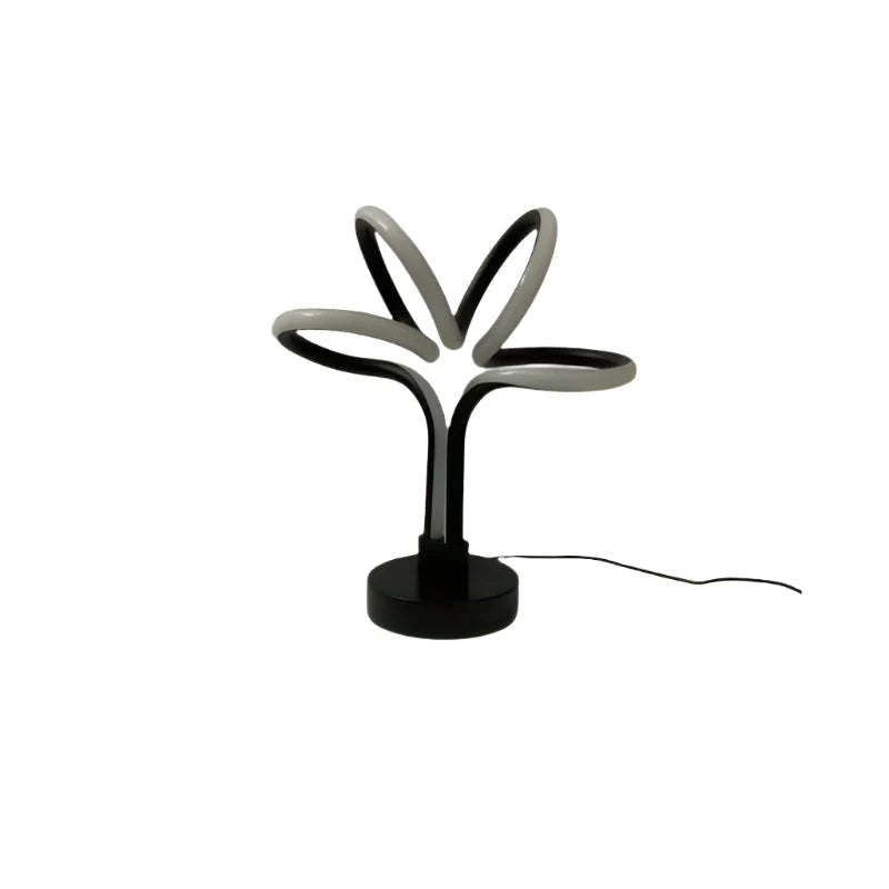 Modern black LED loop table lamp