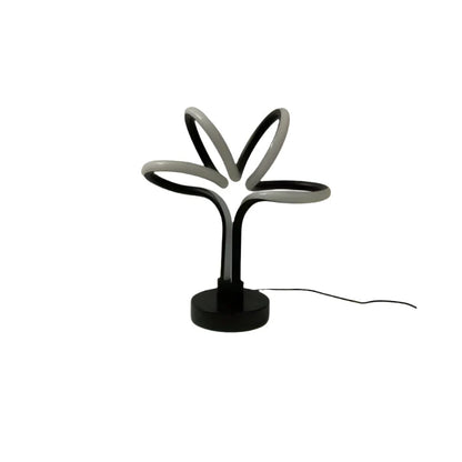 Modern black LED loop table lamp