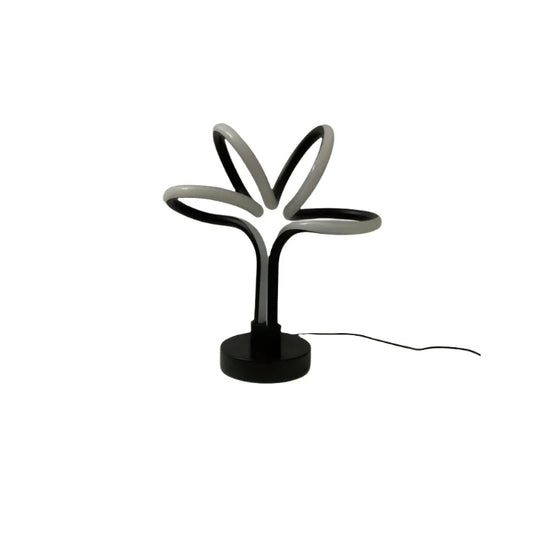 Modern black LED loop table lamp