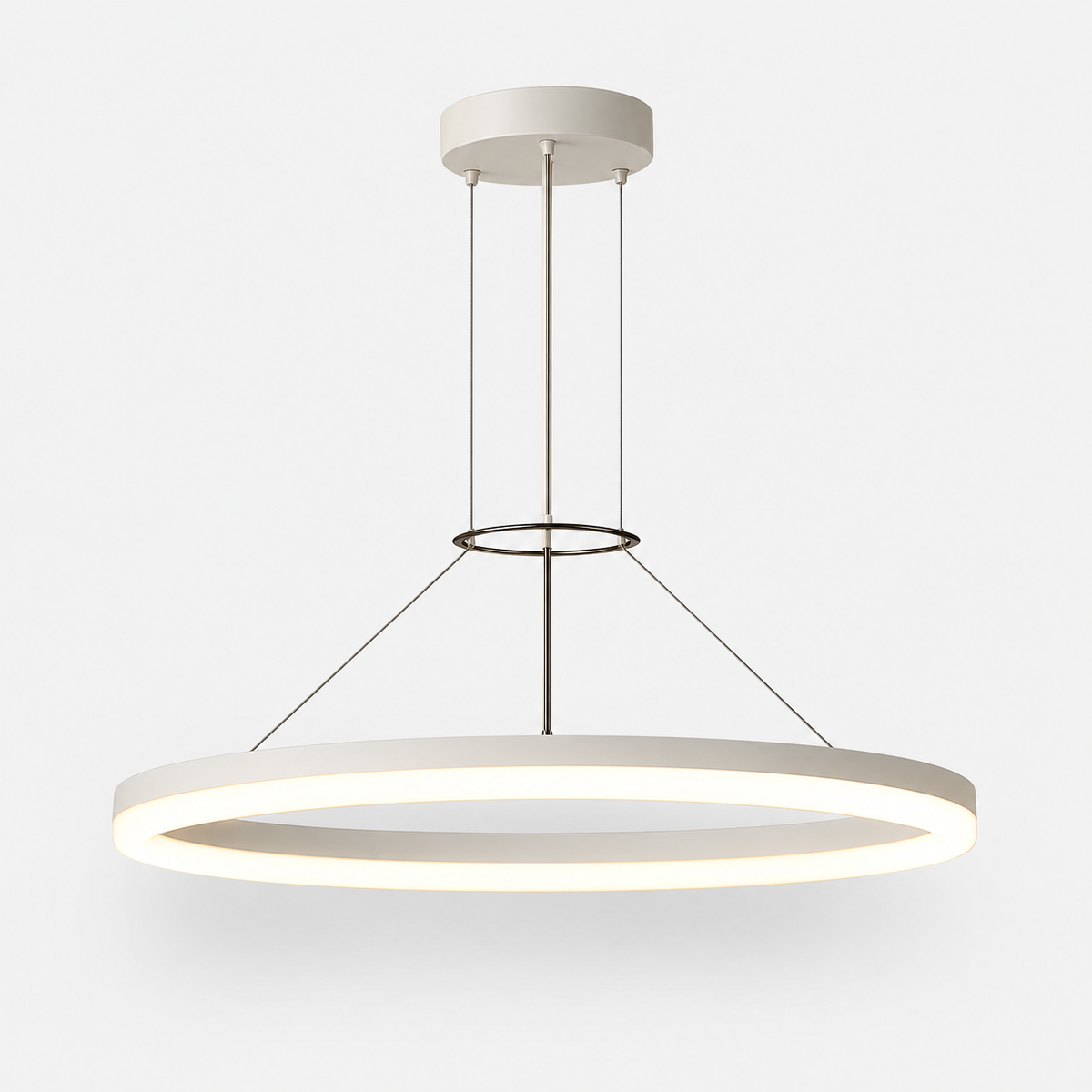 Modern white LED ring pendant light