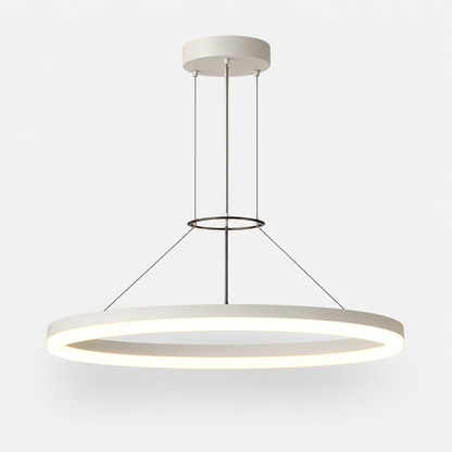 Modern white LED ring pendant light