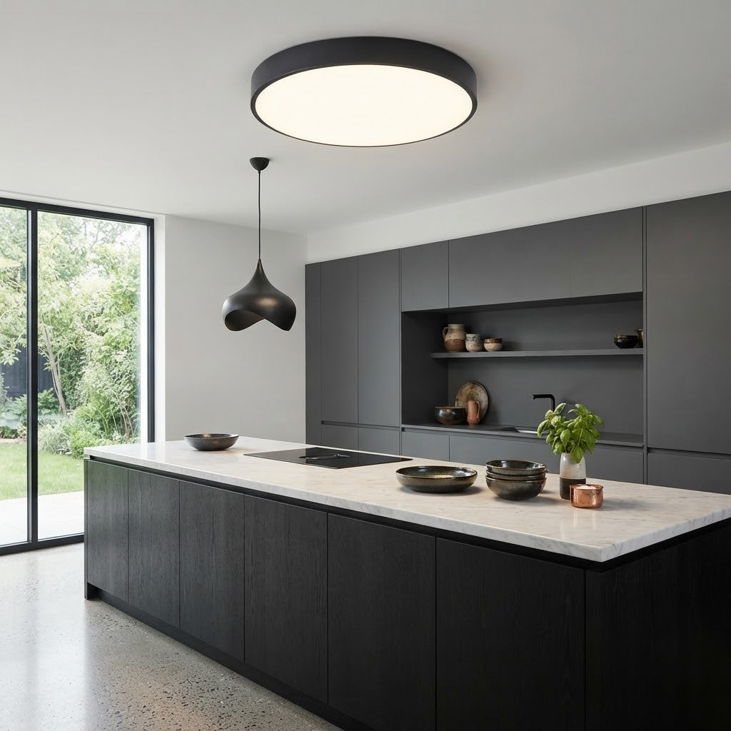 Scandinavian LED Ceiling Light in Wood & Acrylic