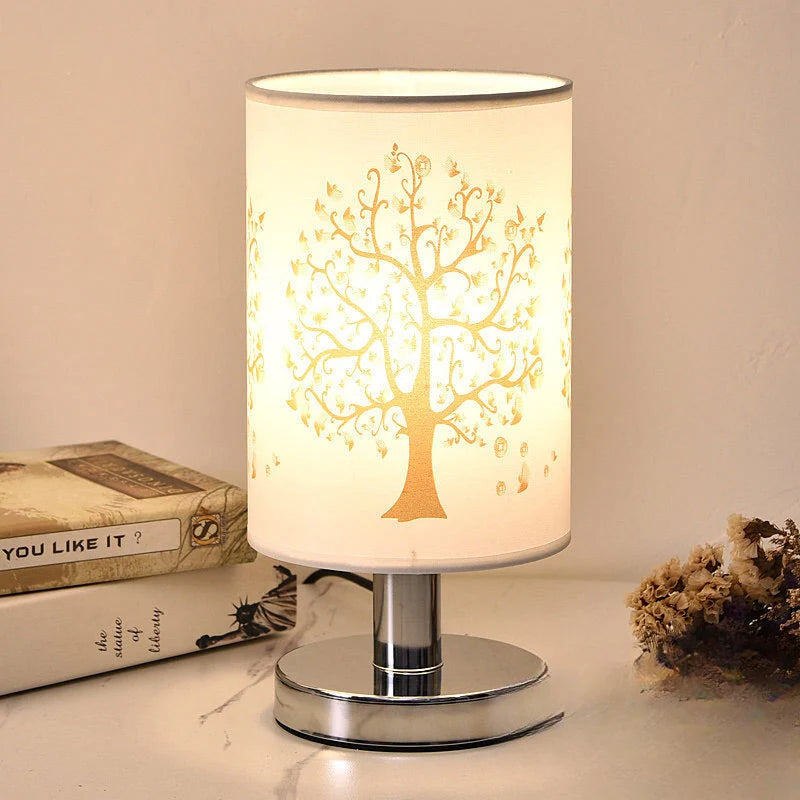 Tree of life table lamp switched on